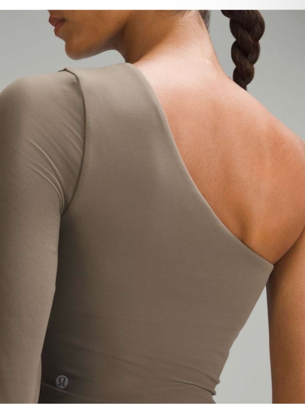 Lululemon align One-Shoulder Long Sleeve Top in OLIVE Green asymmetrical